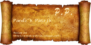 Panák Patrik névjegykártya